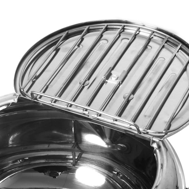 24cm Japanese Deep Frying Pot Stainless Steel Tempura Fryer Silver Image 4