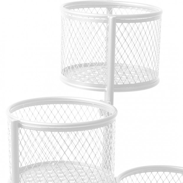 6 Tier Plant Stand Swivel Metal Stands Flower Shelf Rack Garden White Image 7