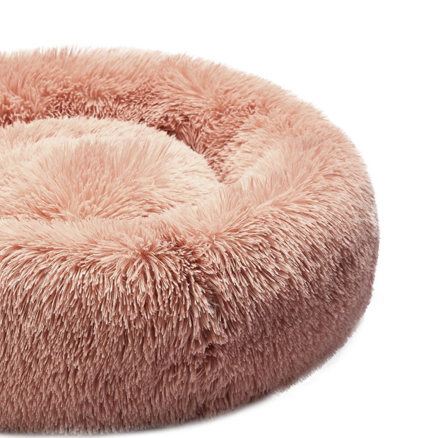 Pet Bed Cat Dog Donut Nest Calming Kennel Cave Deep Sleeping Pink XXXL Image 4
