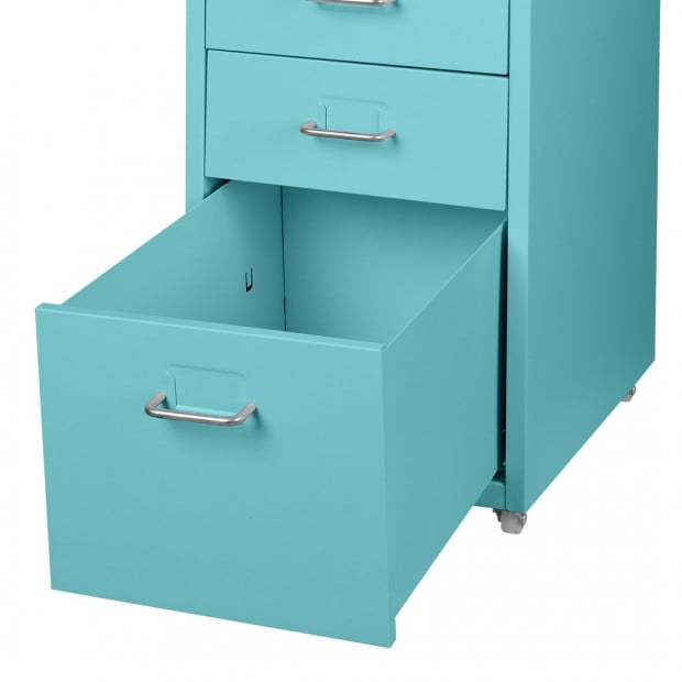 Filing Cabinet Storage Steel Metal Home Office Organise 3 Drawer Blue Image 4