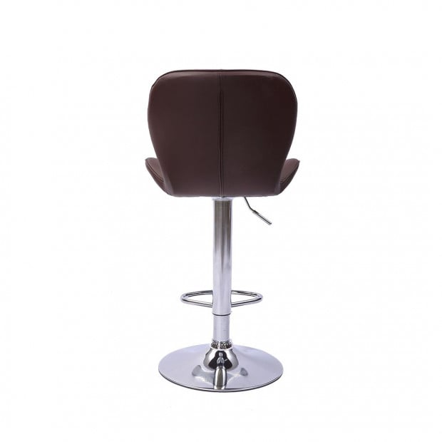2x Bar Stools Swivel Gas Lift Kitchen Leather Chairs Metal Barstools Image 4