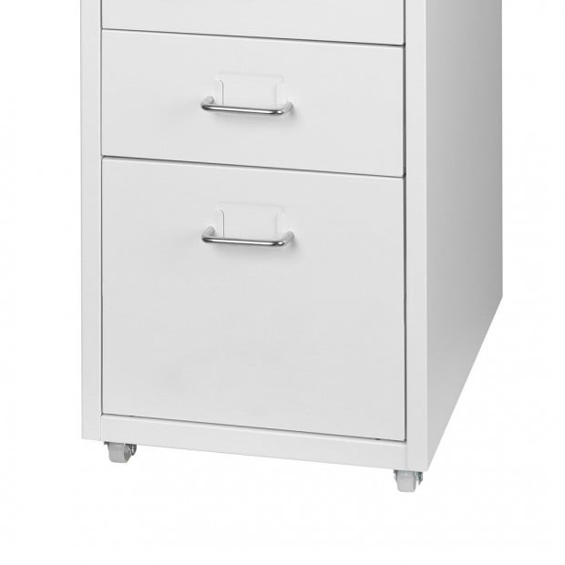 5 Drawers Portable Cabinet Rack Storage Stackable Organiser White Image 4