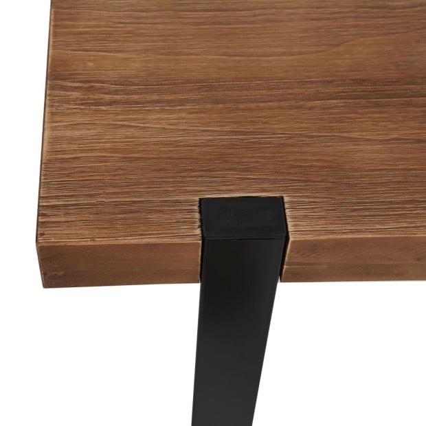Dining Table Wooden Metal Kitchen Tables Cafe Restaurant 140cm Image 4