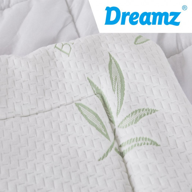 Bamboo Pillowtop Mattress Topper Protector Cool Cover Single Image 4