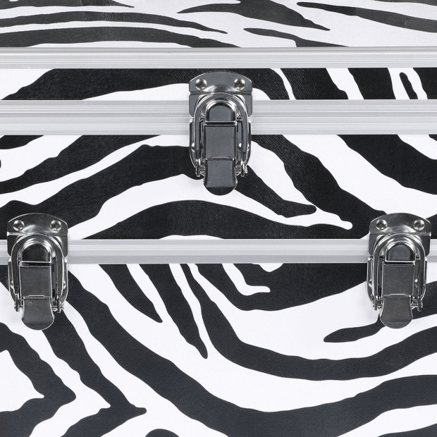 Portable Makeup Case Organiser Box Beauty Travel Suitcase 5 in 1 Zebra Image 5