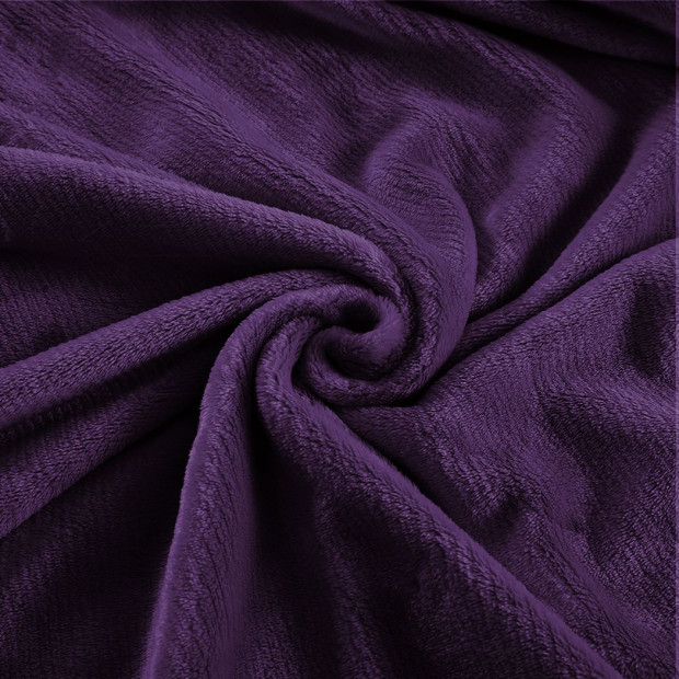 320GSM 220x160cm Ultra Soft Mink Blanket Warm Throw- Aubergine Image 5