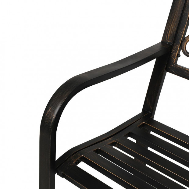 Garden Bench Seat Outdoor Furniture Cast Iron Patio Lounge Chair Image 5