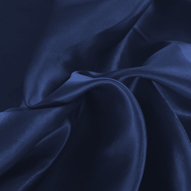 Silky Satin Fitted Flat Bed Sheet Pillowcases Summer Double Blue Image 5