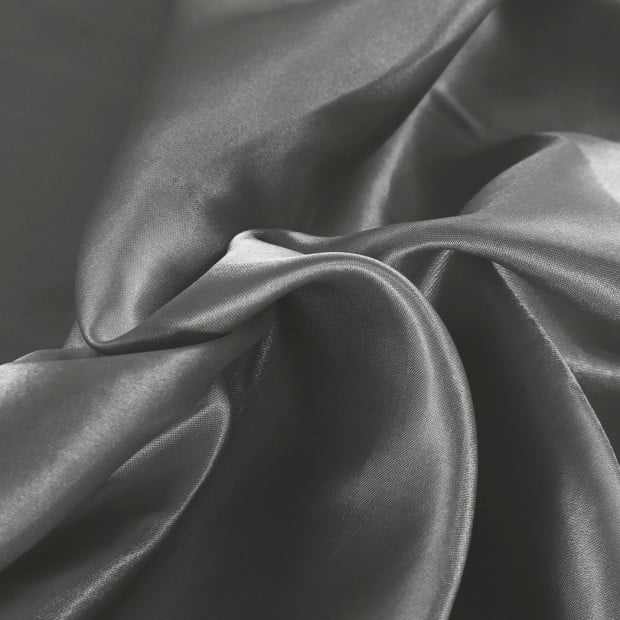 Silky Satin Fitted Flat Bed Sheet Pillowcases Summer Double Grey Image 5