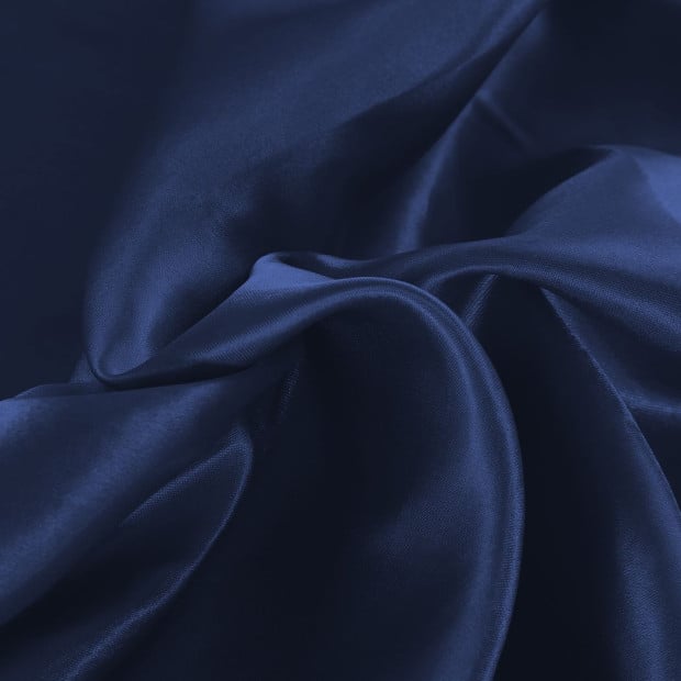 Silky Satin Sheets Fitted Flat Bed Sheet Pillowcases Summer King Blue Image 5