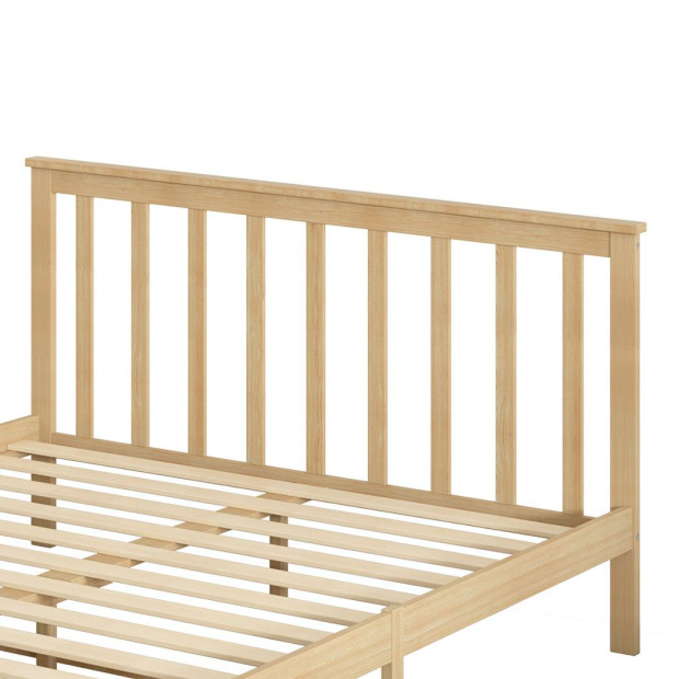 Wooden Bed Frame Queen Size Mattress Base Natural Image 5