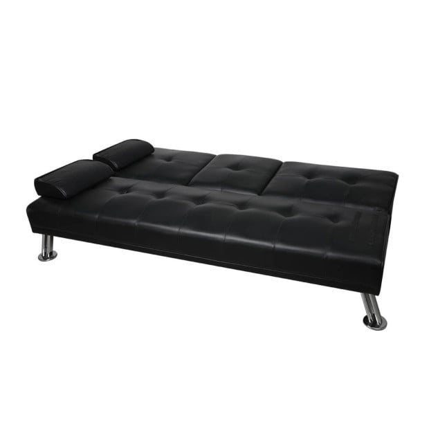 Adjustable Sofa Bed Lounge Leather Beds 3 Seater Recliner Black Image 8