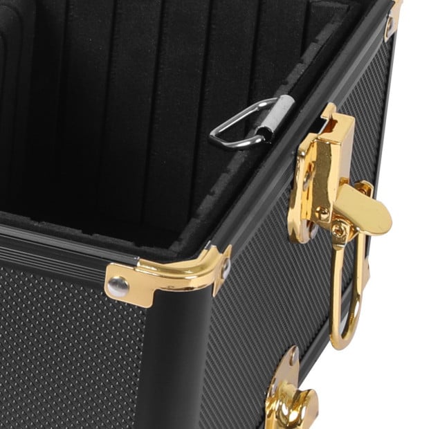 Makeup Case Professional Makeup Organiser 7 in 1 Trolley Black Gold Image 5
