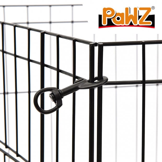 Pet Dog Playpen Puppy 8 Panel Enclosure Fence Black With Door 36in Image 5