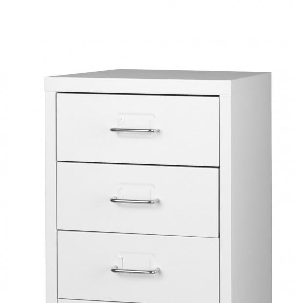 5 Drawers Portable Cabinet Rack Storage Stackable Organiser White Image 5