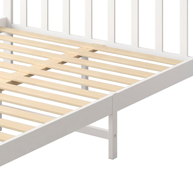 Wooden Bed Frame Double Full Size Mattress Base Timber White Image 5