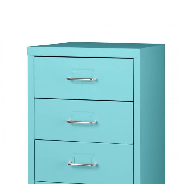 5 Drawers Portable Cabinet Rack Storage Steel Stackable Blue Image 5