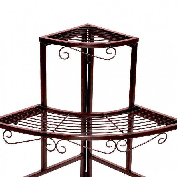 Plant Stand Metal Flower Pots Rack Corner Planter Shelf Image 5