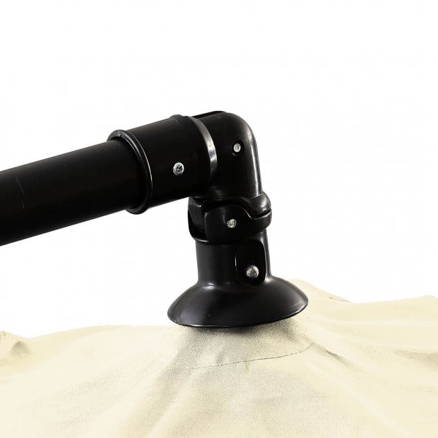 3M Outdoor Umbrella Cantilever with Base Stand UV Shade Garden Patio Image 5