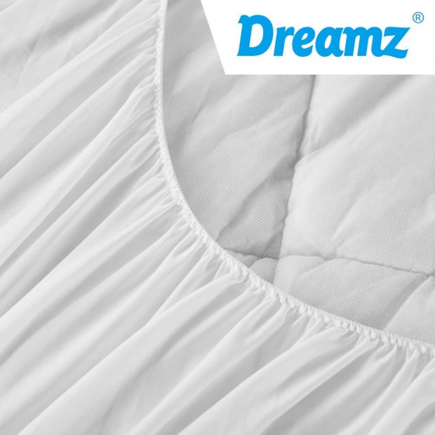 Bamboo Pillowtop Mattress Topper Protector Cover King Single Image 5