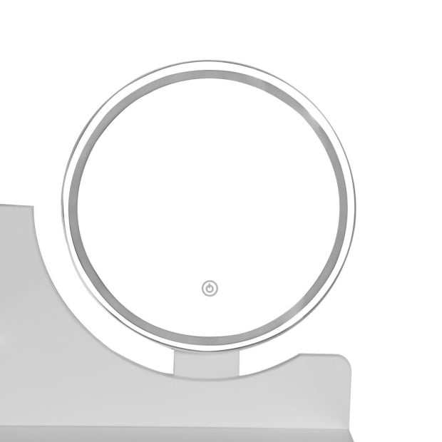 Dressing Table Stool LED Mirror Jewellery Cabinet Makeup Storage White Image 5