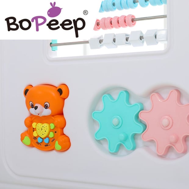 BoPeep Kids Baby Playpen Safety Gate Toddler Fence 10 Panel with Music Toy Pink Image 5