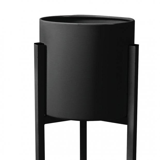 Garden Planter Metal Flower Pot Rack Corner Shelving Black - S Image 5