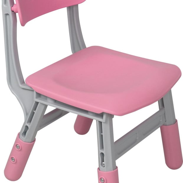 Kids Table and Chair Children Furniture Play Study Desk Set Pink Image 5