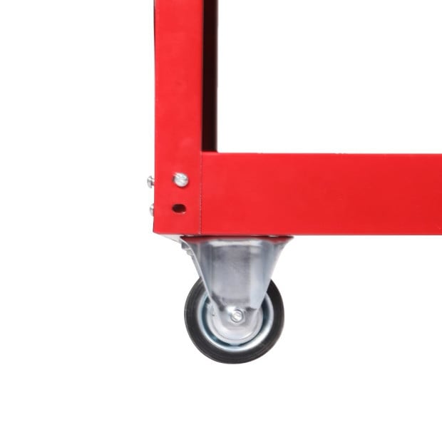 Tool Trolley Cart Workshop Storage Portable Steel Trolly Red Image 5