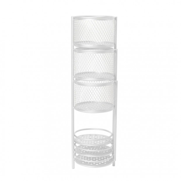6 Tier Plant Stand Swivel Metal Stands Flower Shelf Rack Garden White Image 9