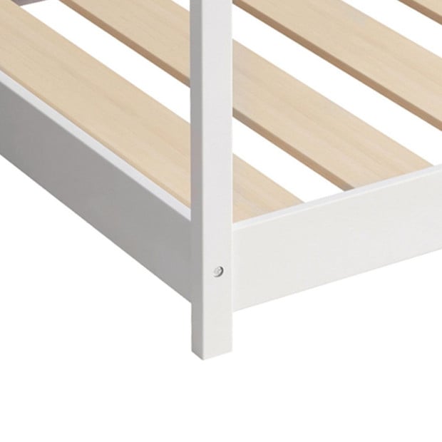Bed Frame Single Wooden House Frame Wood Mattress Base Platform Image 5