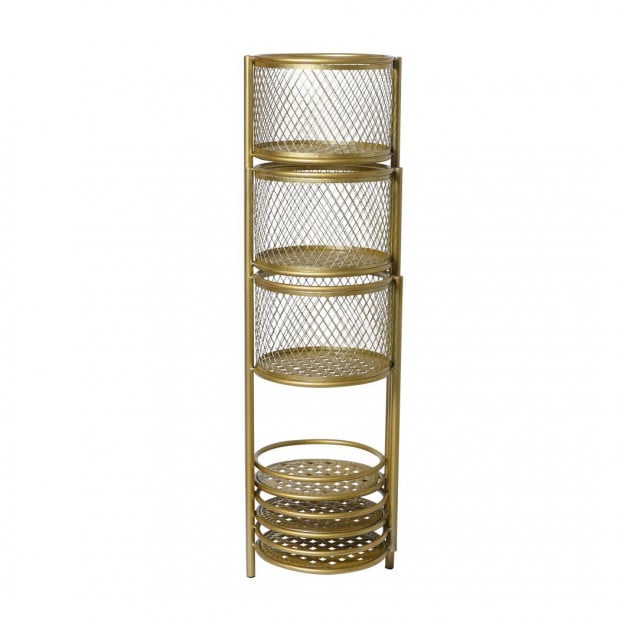 6 Tier Plant Stand Swivel Metal Stands Flower Shelf Gold Garden Image 5