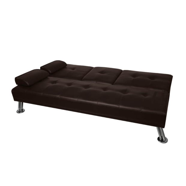 Adjustable Sofa Bed Lounge Couch Leather Beds 3 Seater Recliner Brown Image 9
