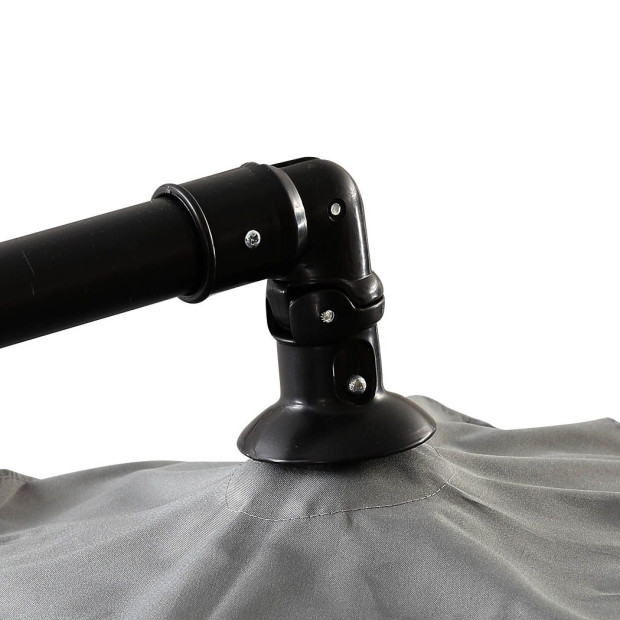 3M Patio Outdoor Umbrella Cantilever Grey With Base Stand Image 5