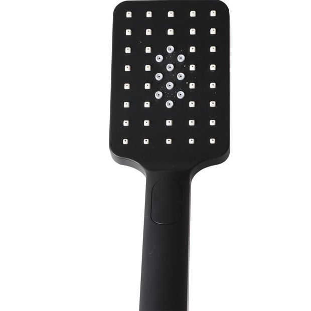 Rain Shower Head Set Black Brass Taps Mixer Handheld High Pressure Image 5