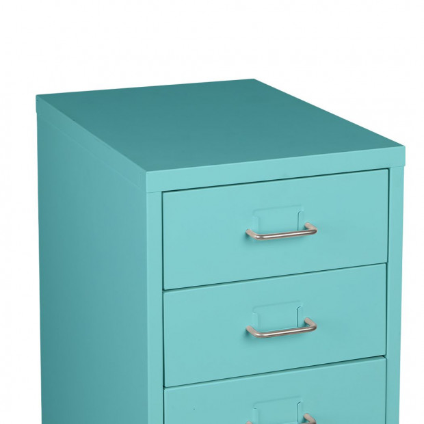 Filing Cabinet Storage Steel Metal Home Office Organise 3 Drawer Blue Image 5