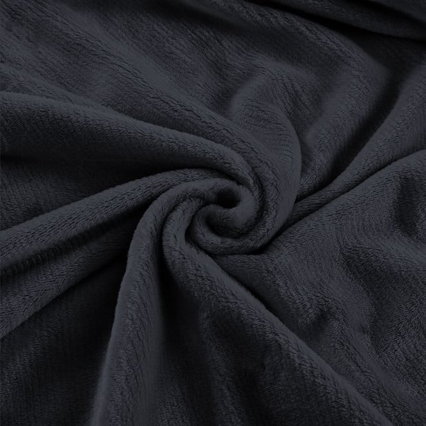 320GSM 220x160cm Ultra Soft Mink Blanket Warm Dark Grey Colour Image 5