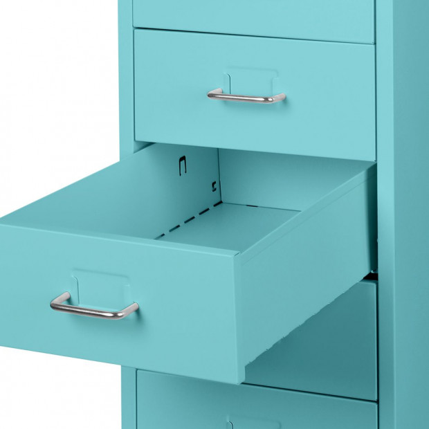 Filing Cabinet Storage Steel Metal Home Office Organise 6 Drawer Blue Image 5