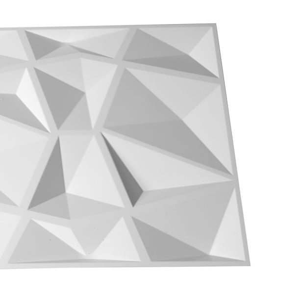 12Pcs 3D PVC Wall Panels Paintable Home Background Decor 50x50cm Triangle Image 4