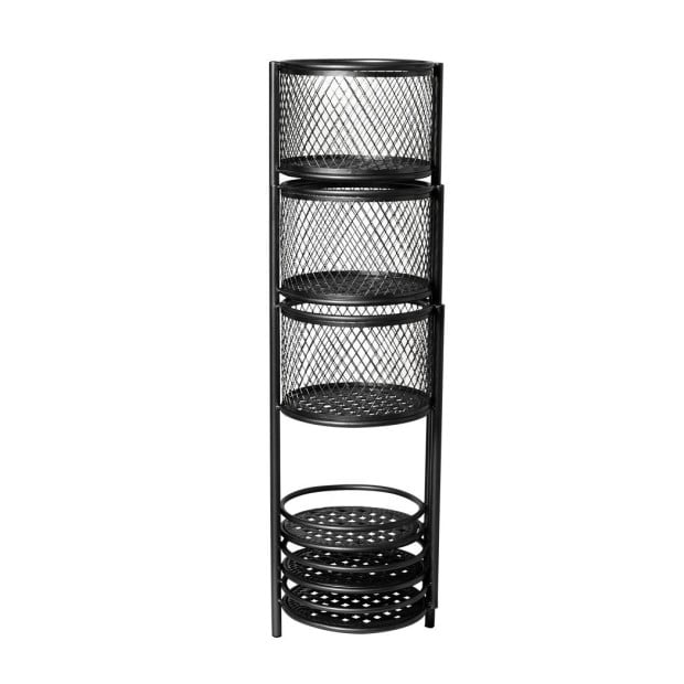 6 Tier Plant Stand Swivel Outdoor Indoor Metal Stands Garden Black Image 9