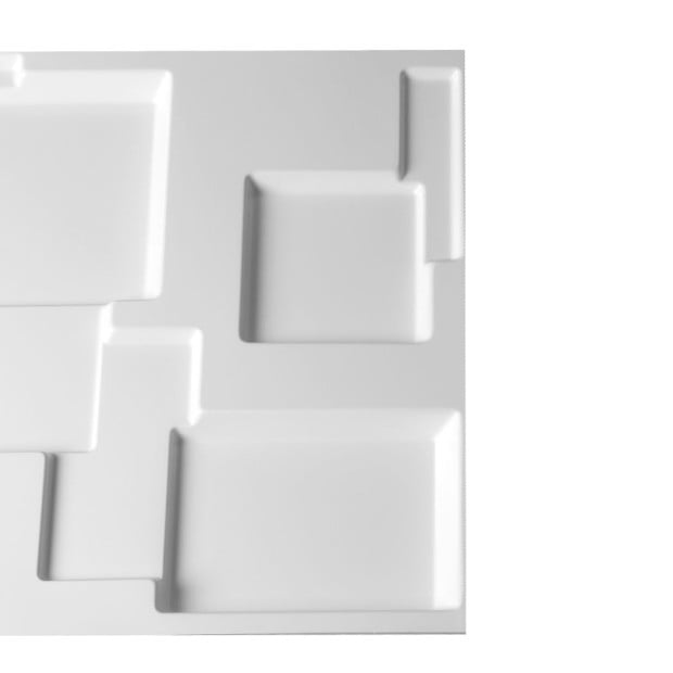 12Pcs 3D PVC Wall Panels Paintable Home Background Decor 50x50cm Square Image 5