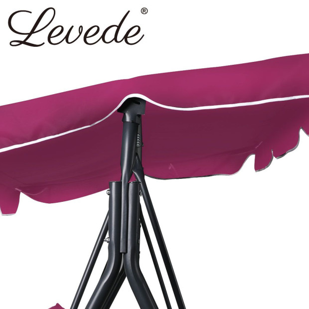 Swing Chair Hammock Outdoor Furniture Garden Canopy Cushion Bench Red Image 5