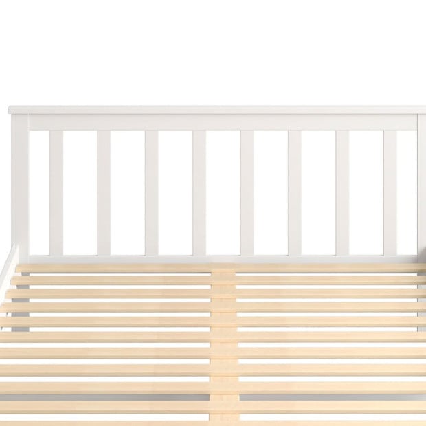 Wooden Bed Frame Double Full Size Mattress Base Timber White Image 6