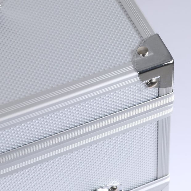 Portable MakeupCase Organiser Box Beauty Travel Suitcase 5 in 1 Silver Image 6