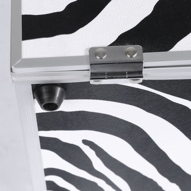 Portable Makeup Case Organiser Box Beauty Travel Suitcase 5 in 1 Zebra Image 6