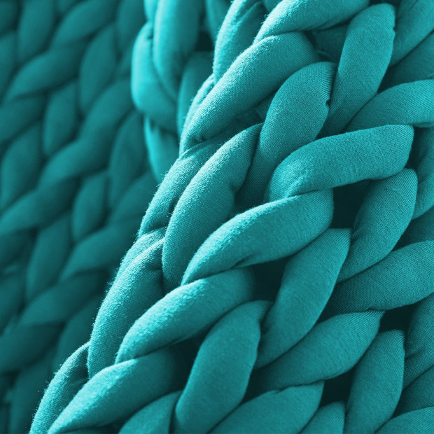 Knitted Weighted Blanket Knit Throw Blanket 3KG Blue Green Image 6
