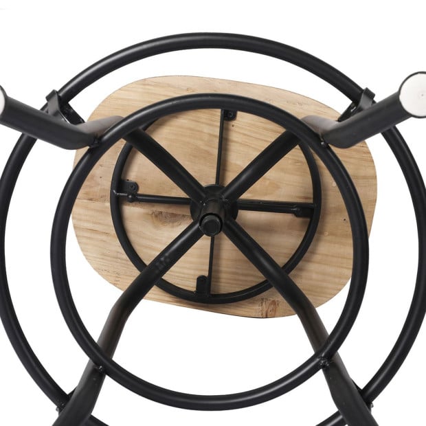 Industrial Bar Stools Kitchen Stool Wooden Swivel Vintage Chair Image 6