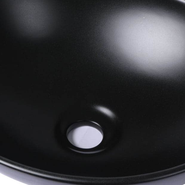 Wash Basin Oval Ceramic Hand Bowl Bathroom Sink Vanity Matte Black Image 6