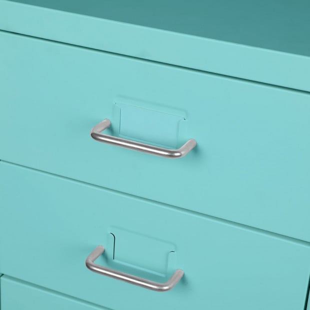 Filing Cabinet Storage Steel Metal Home Office Organise 3 Drawer Blue Image 6