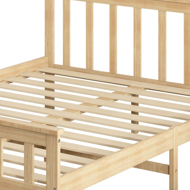 Wooden Bed Frame Queen Size Mattress Base Natural Image 6